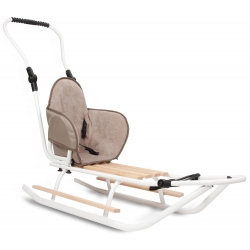 Polskie mocne sanki oparcie pchacz podnóżki+cieplutki materacyk